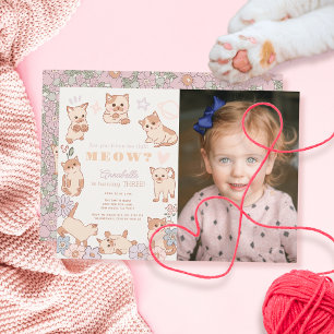 Invitación ¿Me Estás Gatillando A La Derecha, Meow Birday Pho