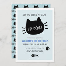 ¿Me Estás Gatito A La Derecha, Meow Blue BIrthday