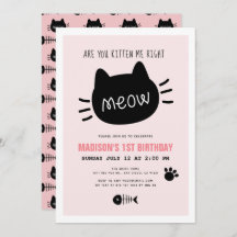 ¿Me Estás Gatito A La Derecha, Meow Pink BIrthday?