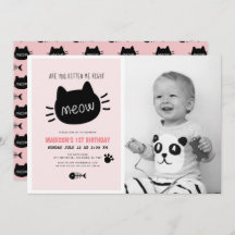 ¿Me Estás Gatito A La Derecha, Meow Pink BIrthday