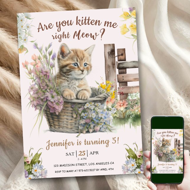 Invitación ¿Me Estás Gatito Ahora Mismo Chica Gato Quinto Cum (Subido por el creador)