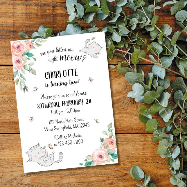 Invitación ¿Me estás tomando el pelo gatito cumpleaños Invita (Subido por el creador)