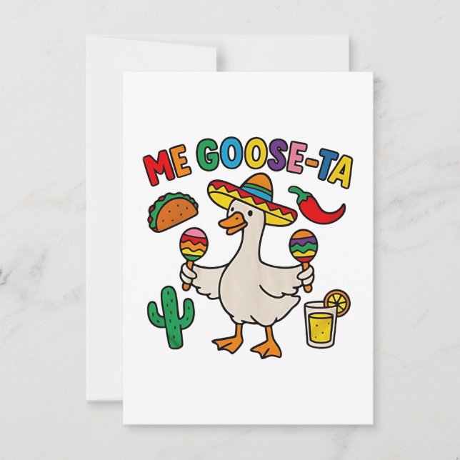 Invitación Me Goose-Ta Funny Caballo Español Mexicano (Anverso)