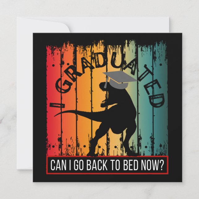 Invitación me gradué, ¿puedo volver a la cama ahora? (Anverso)