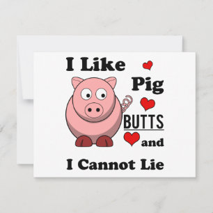 Invitación Me Gusta El Cerdo Butte Divertido Cerdo Butt Roast
