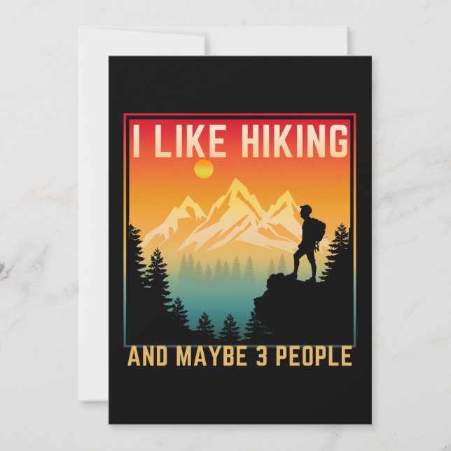 Invitación Me Gusta El Senderismo Y Quizá 3 Personas (Anverso)