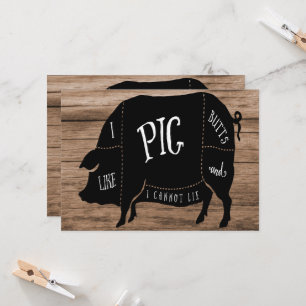 Invitación Me gusta la fiesta de cumpleaños de Pig Butts