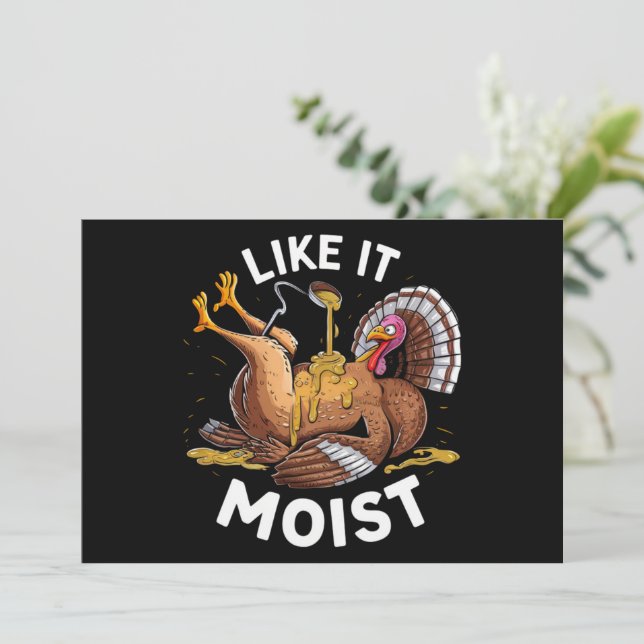 Invitación Me Gusta La Gravedad De Moist Thankding Turkey (Anverso de pie)