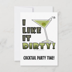 Invitación ¡ME GUSTA SUCIO! Humor de Cóctel Dirty Martini