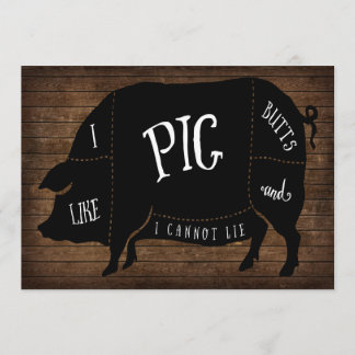 Invitación Me gustan las colillas de cerdo y no puedo mentir