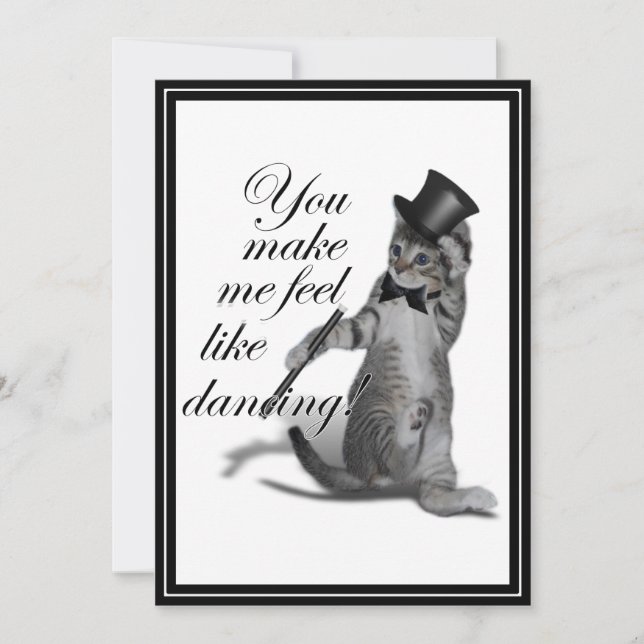 Invitación ¡Me haces sentir como bailando! Tap Dancing Cat (Anverso)
