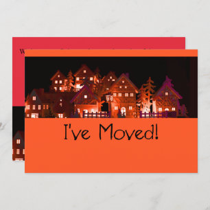 Invitación Me he mudado de casas de Navidades iluminadas