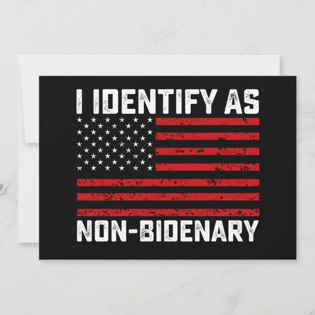 Invitación Me Identifico Como No Bidenario Gracioso Biden Tru (Anverso)