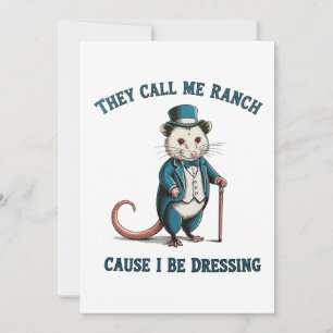 Invitación Me llaman Ranch porque me visto como zarigüeya