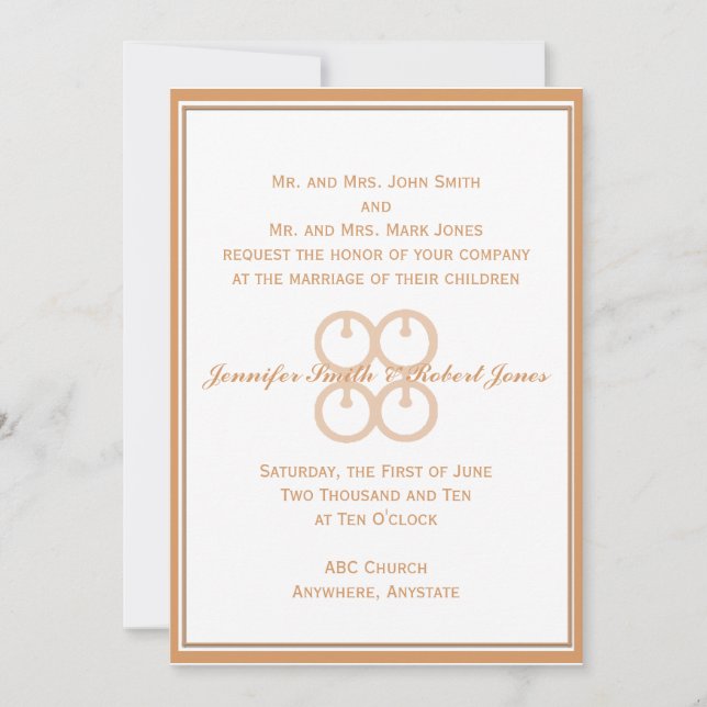 Invitación Me Ware Wo en Coral Rubor (Anverso)