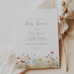 Invitación Meadow Colorful Wildflower Baby Shower