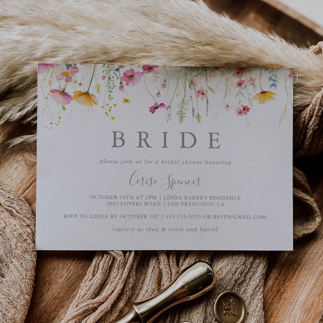 Invitación Meadow Colorful Wildflower Bridal Shower (Subido por el creador)