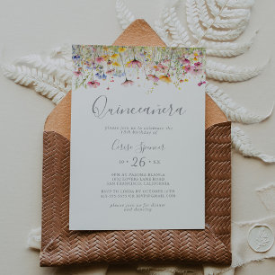 Invitación Meadow Colorful Wildflower Quinceañera