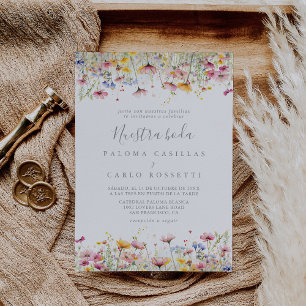 Invitación Meadow Colorido Flor silvestre Nuestra Boda Boda