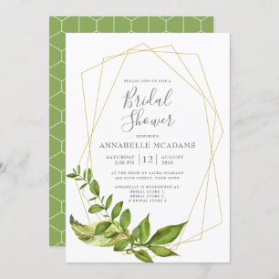 Invitación Meadow deja ducha geométrica de novia