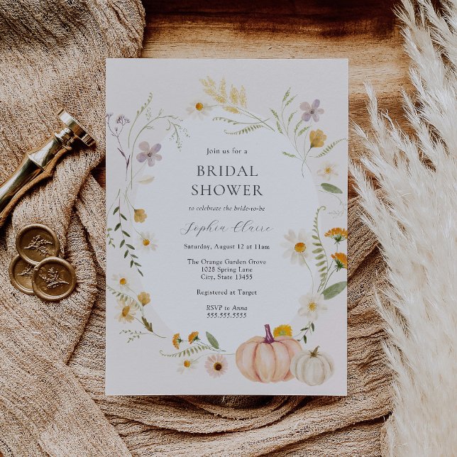 Invitación Meadow Field Pumpkins Bridal Shower (Subido por el creador)