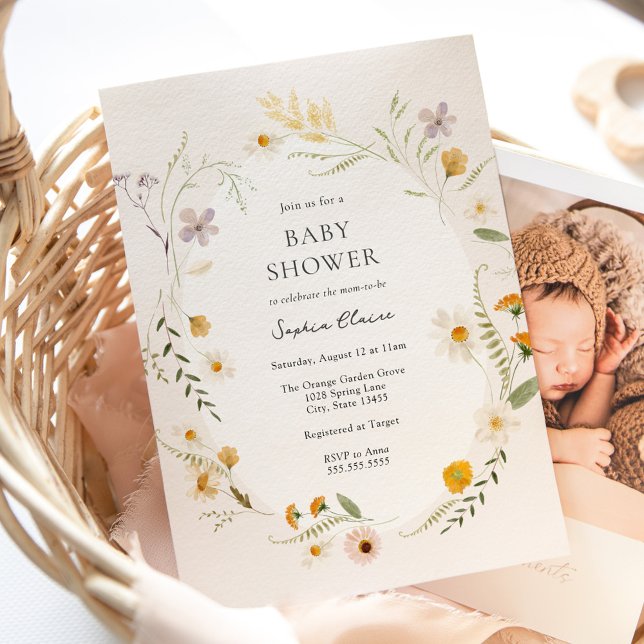 Invitación Meadow Field Wildflowers Baby Shower (Subido por el creador)