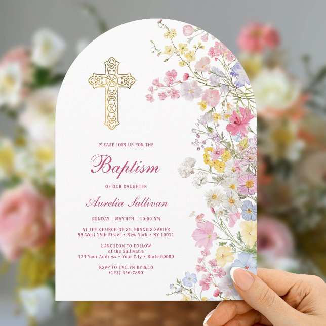 Invitación Meadow Flowers Arch Baptism (Subido por el creador)