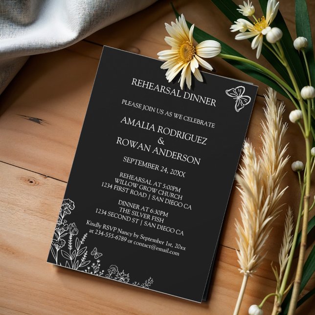 Invitación Meadow Flowers Boda Ensayo Cena (Subido por el creador)