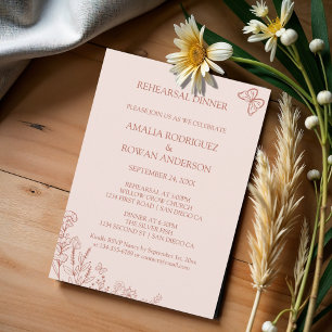 Invitación Meadow Flowers Boda Ensayo Cena