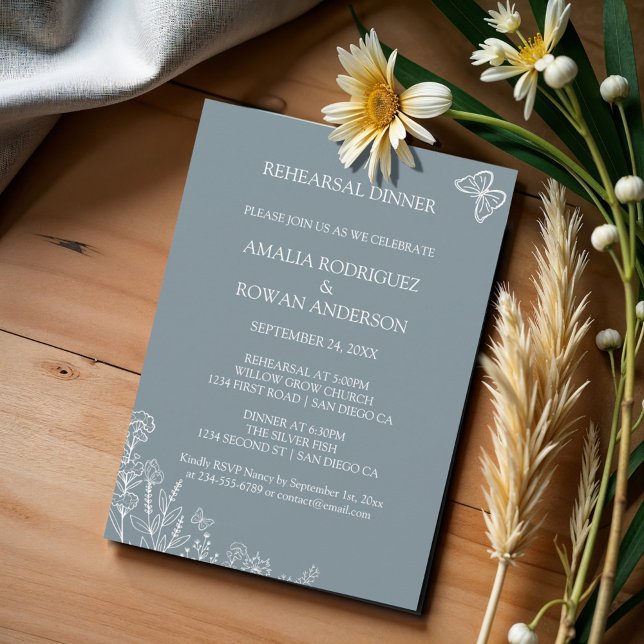 Invitación Meadow Flowers Boda Ensayo Cena (Subido por el creador)