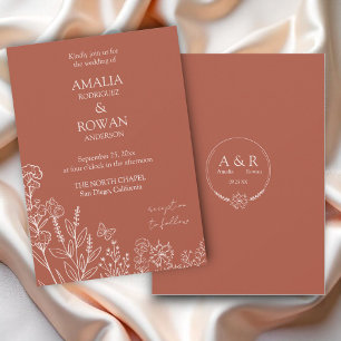 Invitación Meadow Flowers Terracotta Boda