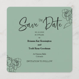 Invitación Meadow Green Casual Square Save the Date Card