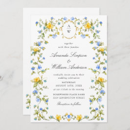Invitación Meadow Pastel Rosas franceses Boda de flores