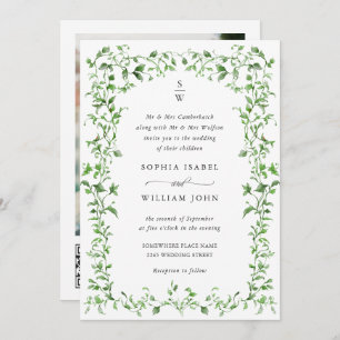 Invitación Meadow Pastel Rosas franceses Boda floral código Q