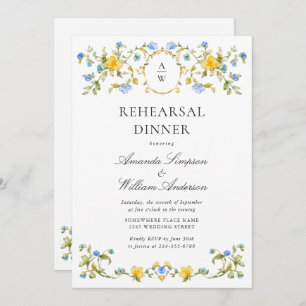 Invitación Meadow Watercolor Flores silvestres Ensayo Cena