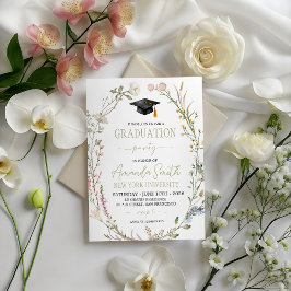 Invitación Meadow Wildflower Graduation Party Invite