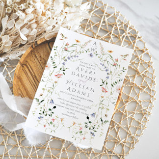 Invitación Meadow Wildflower Rustic Boho Boda