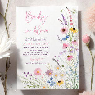 Invitación Meadow Wildflowers Baby en Bloom Baby Shower