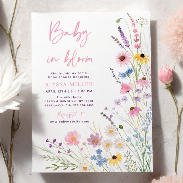 Invitación Meadow Wildflowers Baby en Bloom Baby Shower (Subido por el creador)