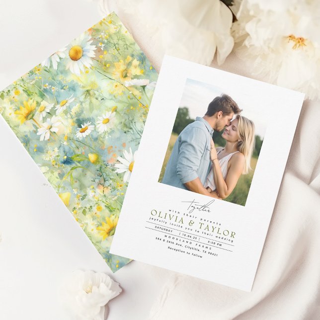 Invitación Meadow Wildflowers Summer Boho Boda Foto (Subido por el creador)