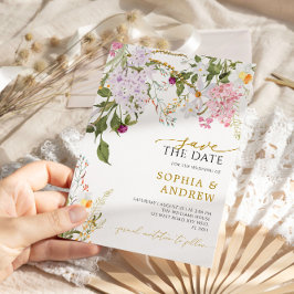 Invitación Meadow Wildflowers Wedding Save the Date