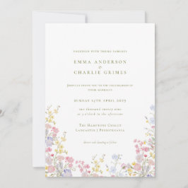 Invitación Meadows Garden Wildflowers Spring Summer Wedding