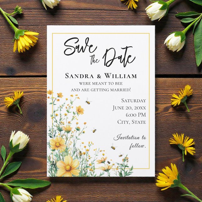 Invitación Meant to Bee Rustic Save the Date (Subido por el creador)