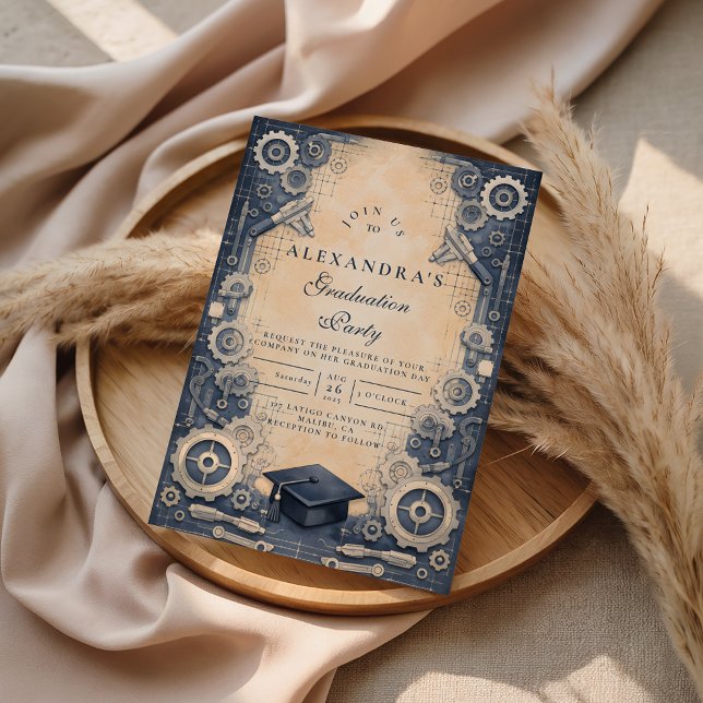 Invitación Mechanical Engineer Graduation (Subido por el creador)