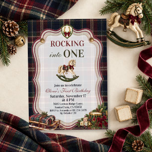 Invitación Meciéndose en un Caballo Mecedor Vintage Cumpleaño