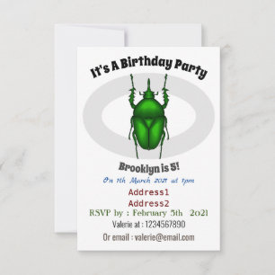 Invitación Mecynorhina torquata personalizado ilustracion