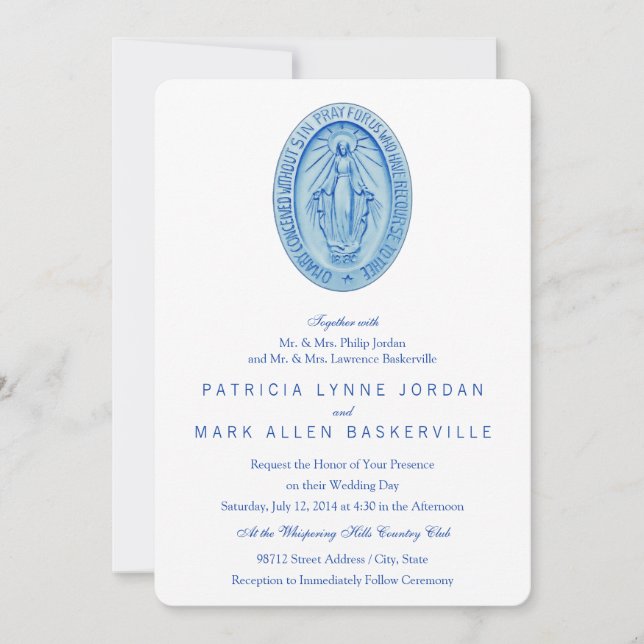 Invitación Medalla milagrosa (Anverso)