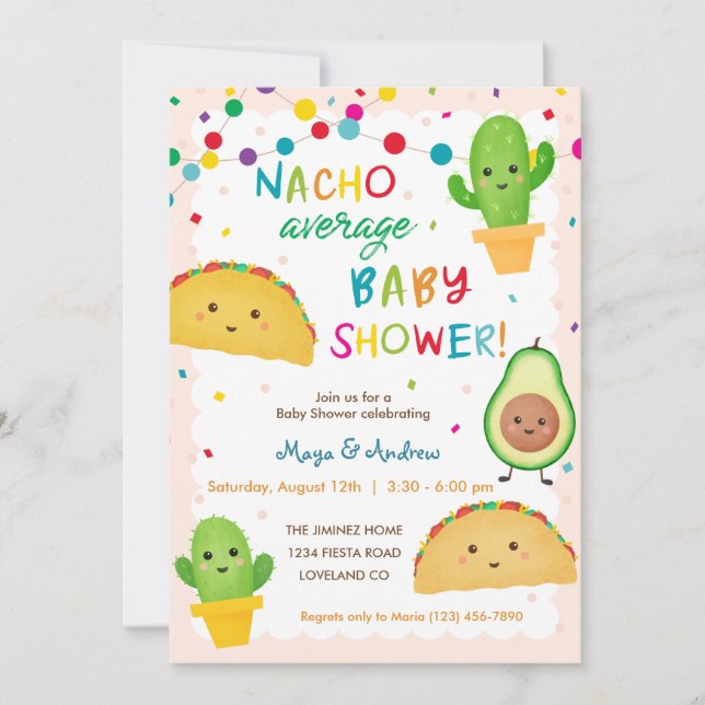 Invitación media de Baby Shower de NACHO (Anverso)