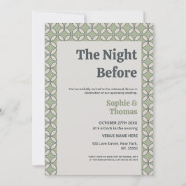 Invitación Mediados del Siglo Mod Retro Boda Olive Green