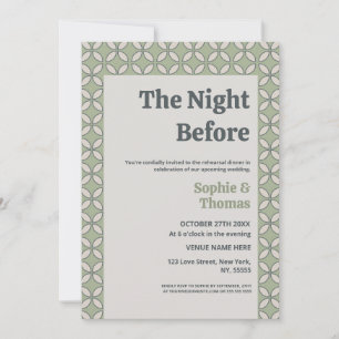 Invitación Mediados del Siglo Mod Retro Boda Olive Green